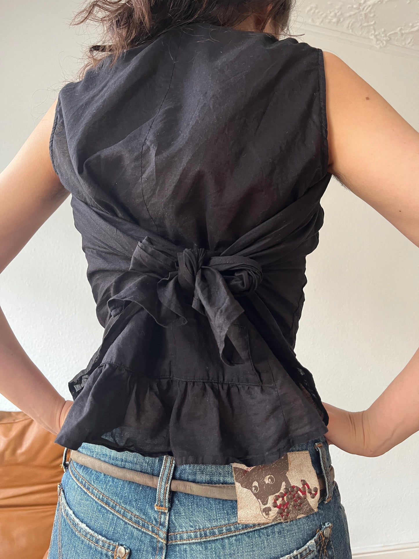 Noir milkmaid blouse