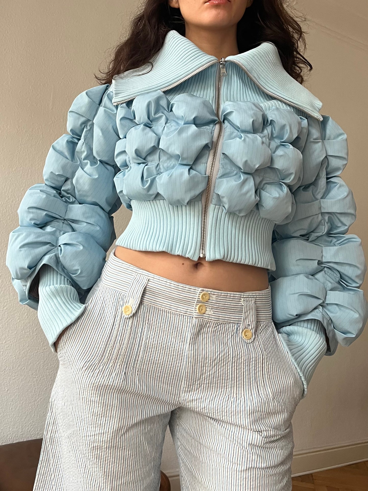 Natascha Domino icy blue puffer jacket