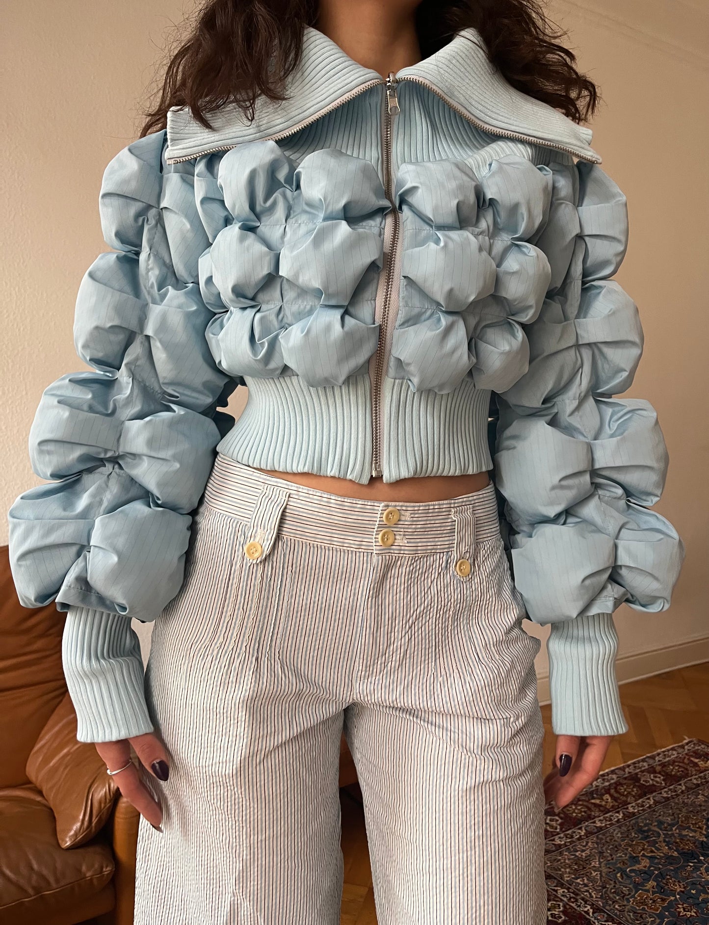 Natascha Domino icy blue puffer jacket