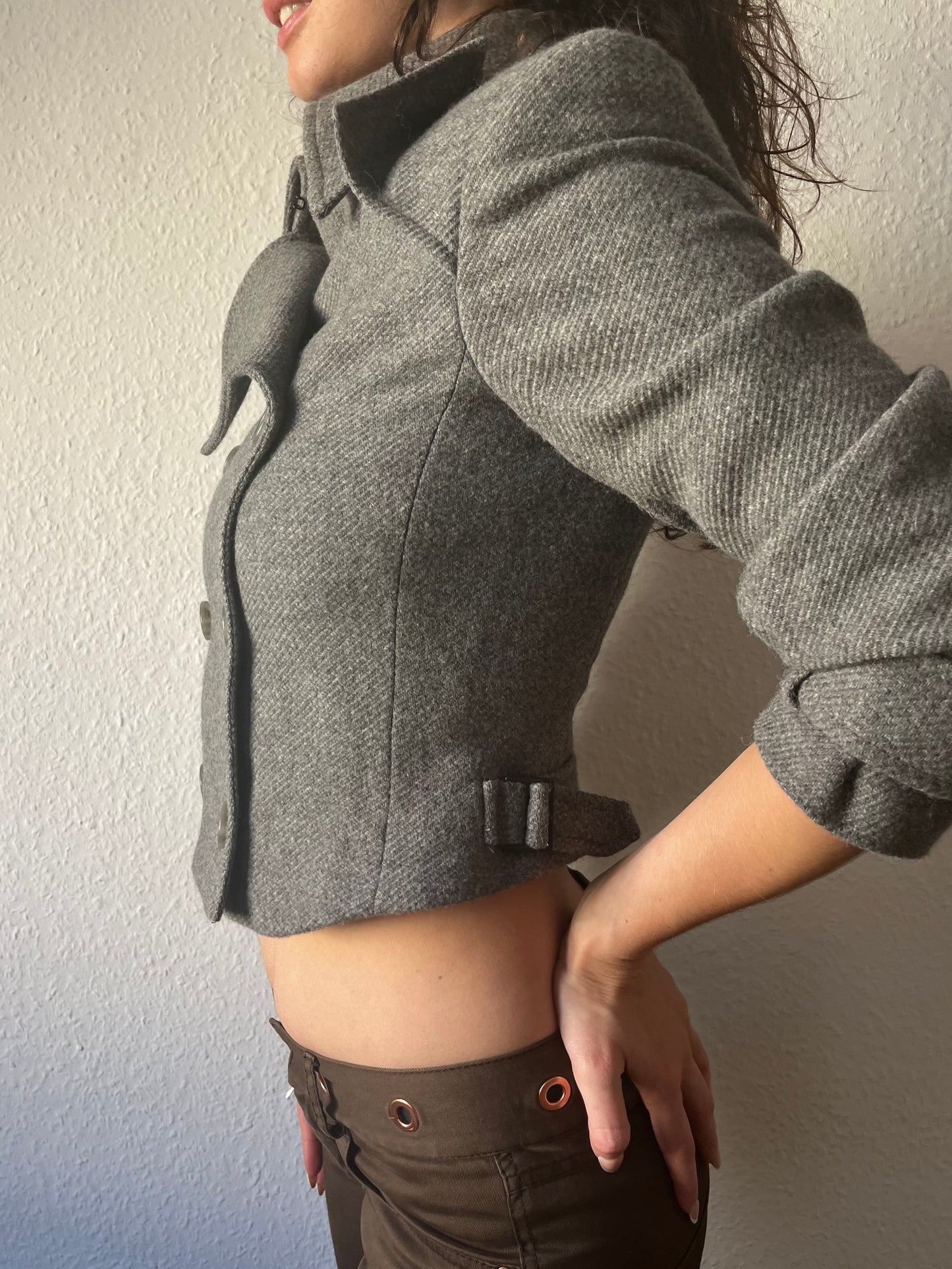 Virgin wool cropped jacket