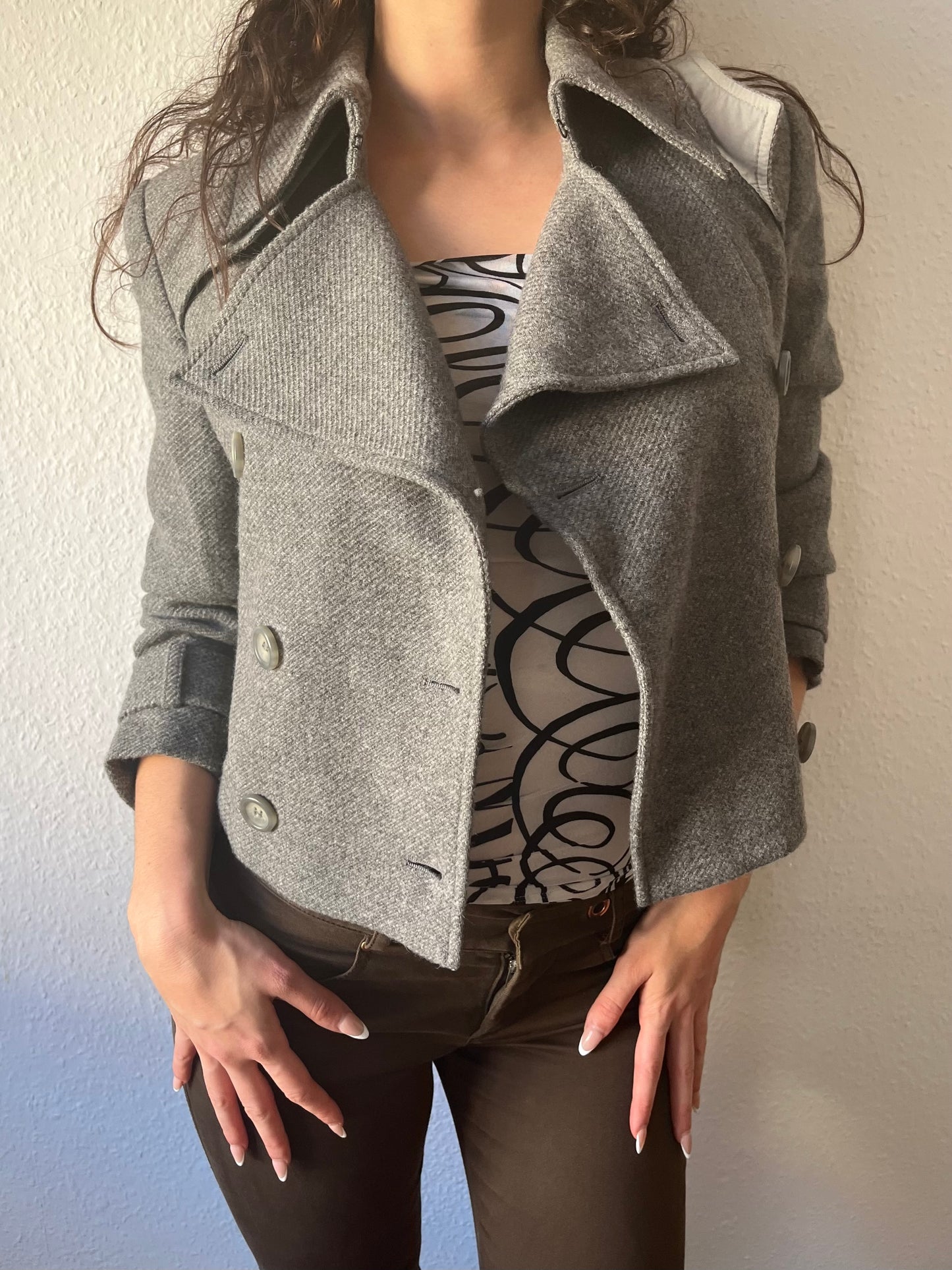 Virgin wool cropped jacket