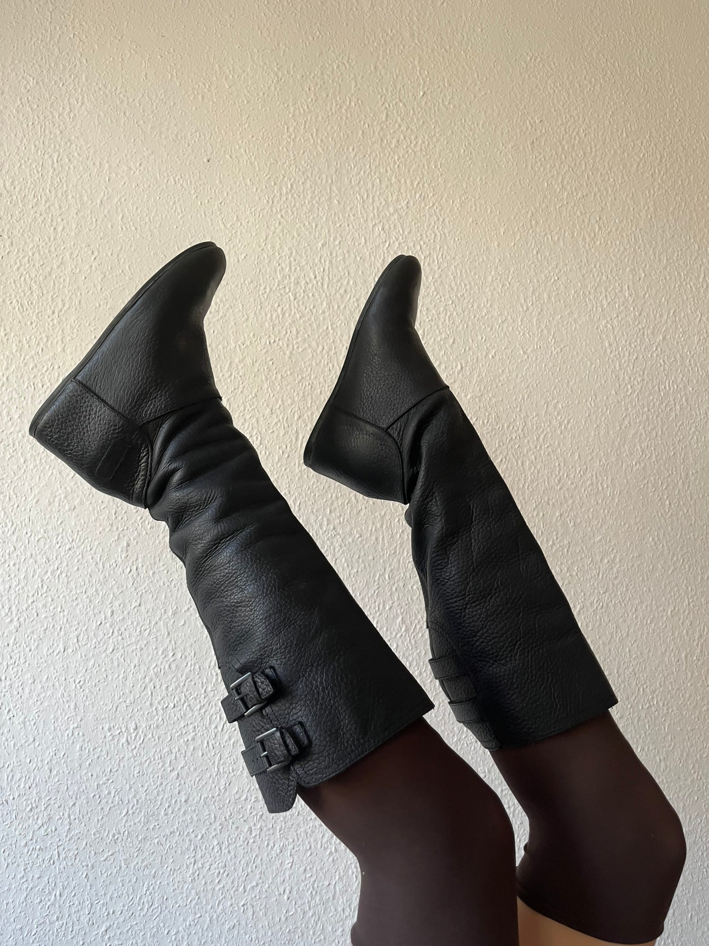 Leather boots