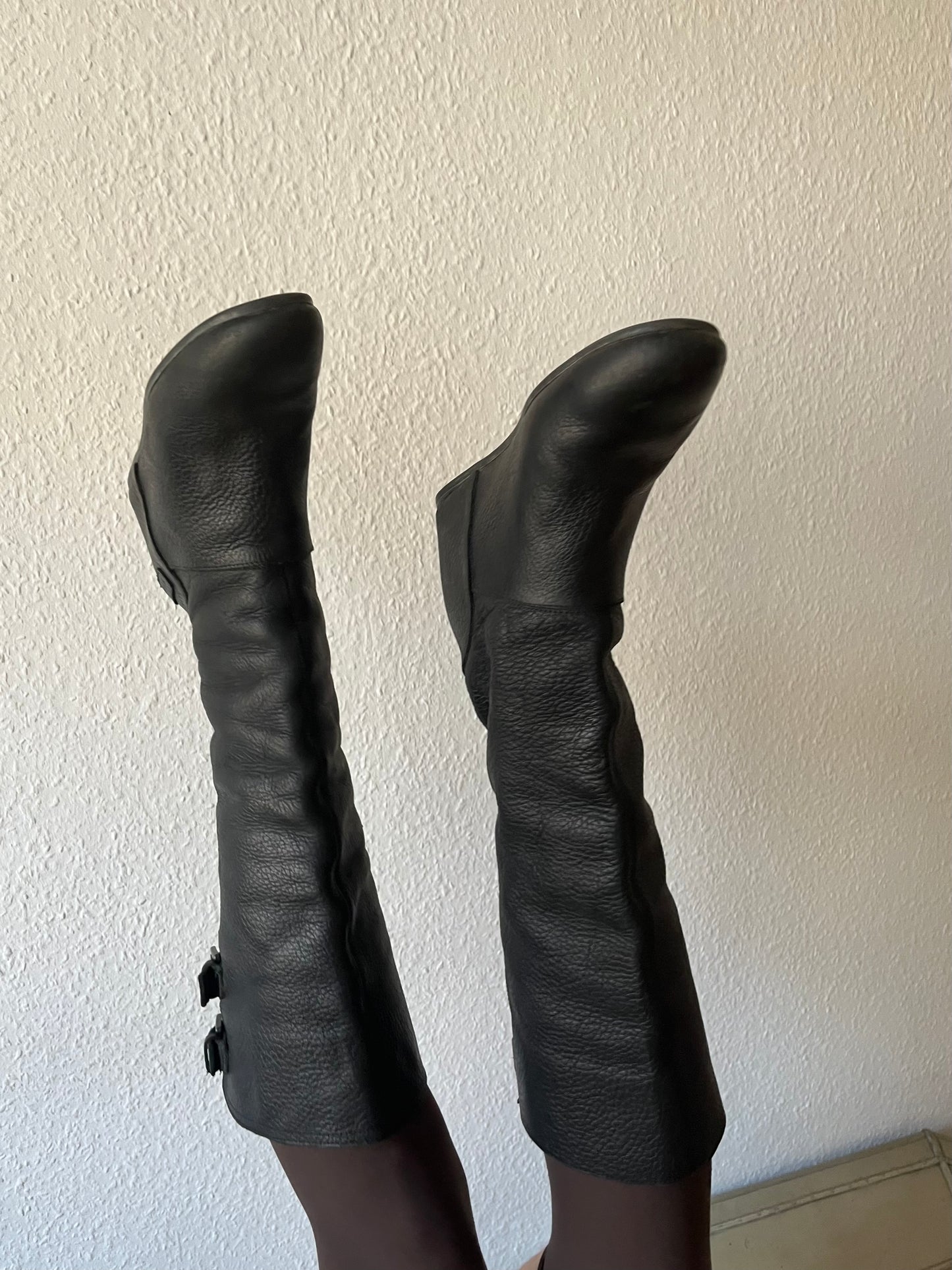 Leather boots