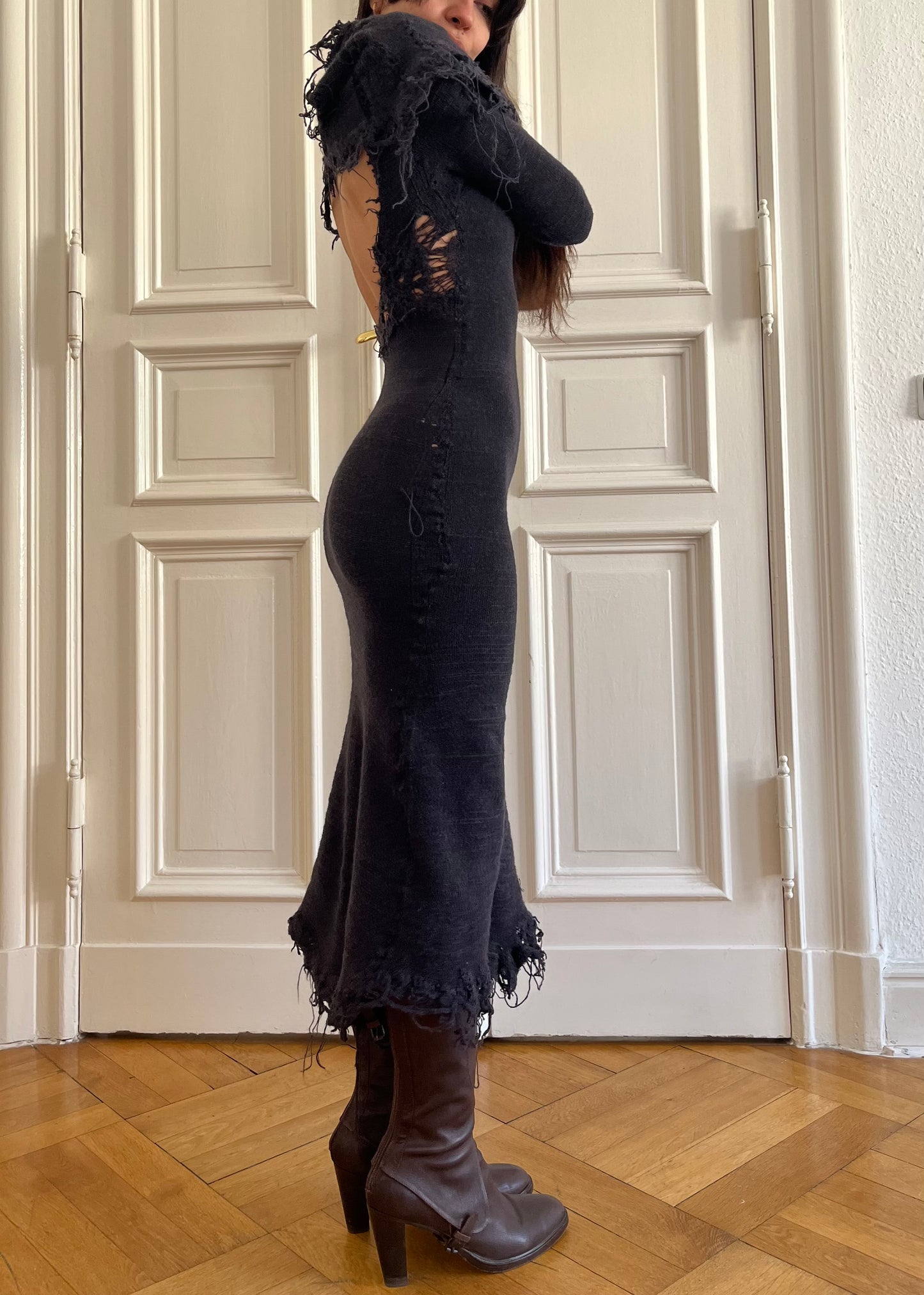 annina wool midi dress