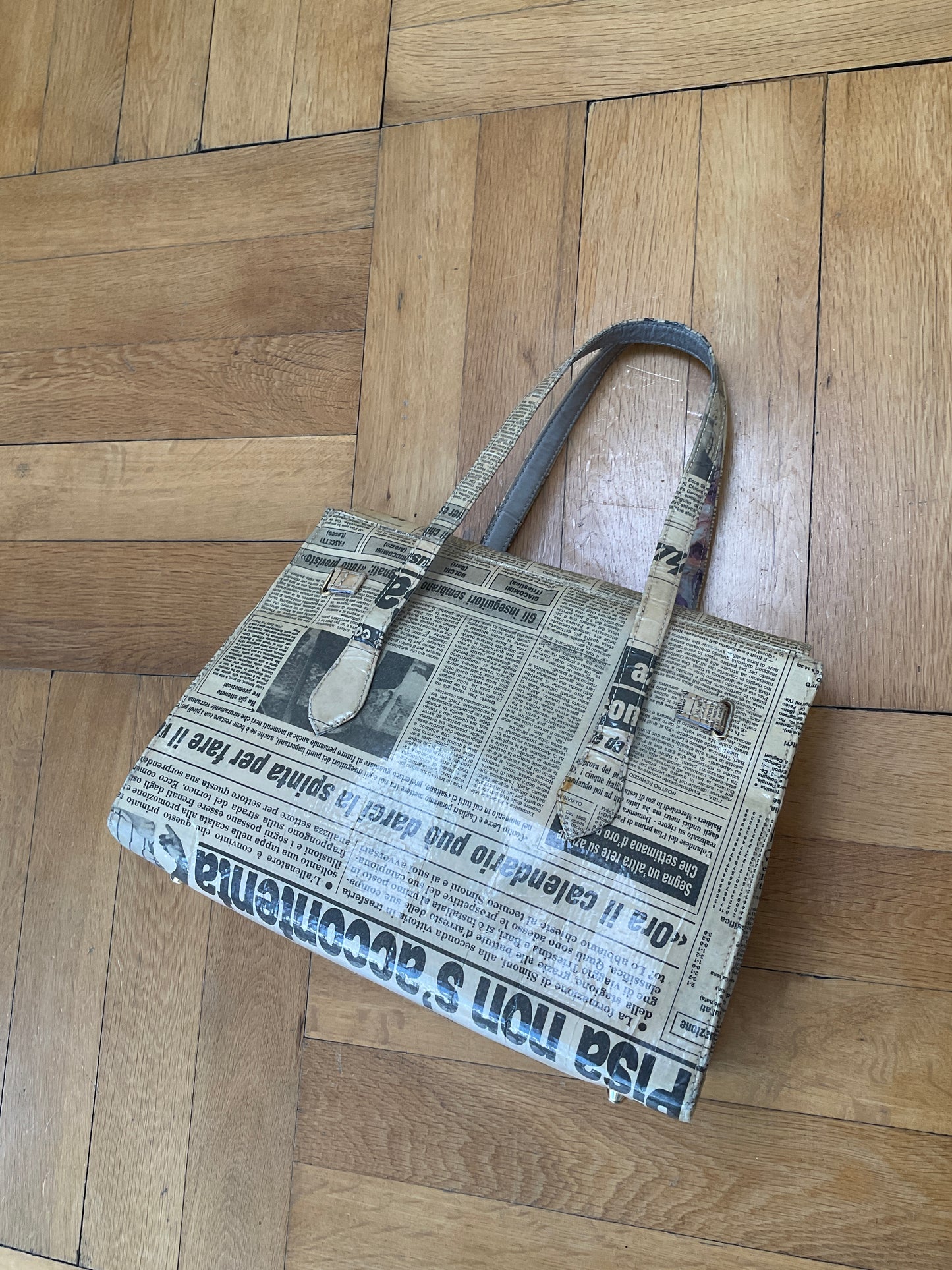 Newspaper birkin vibe purse
