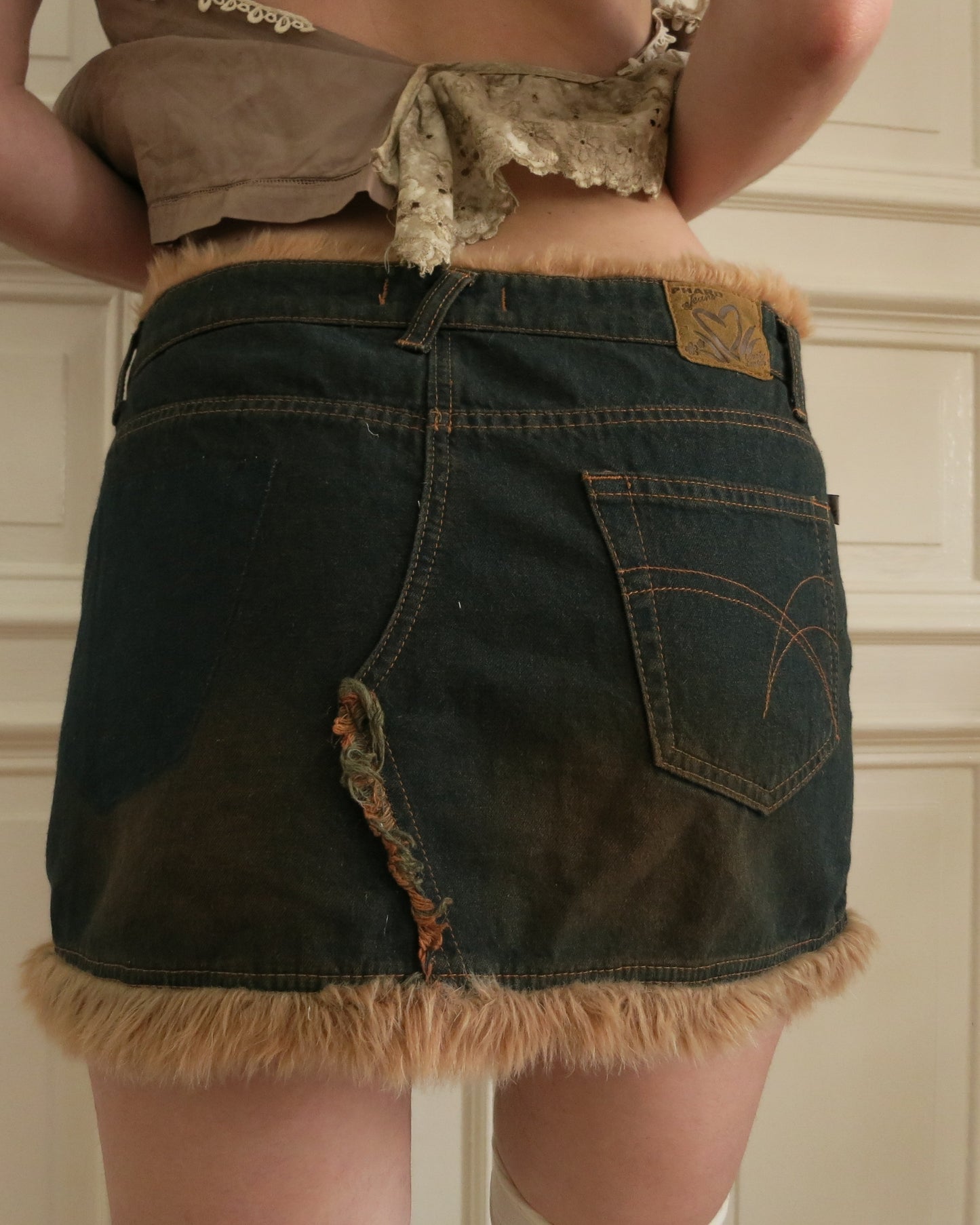 Furry mini skirt