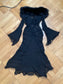 annina mohair dress with fur collar