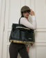 Black leather "birkin"