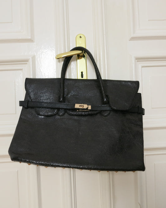 Black sparkly "birkin"