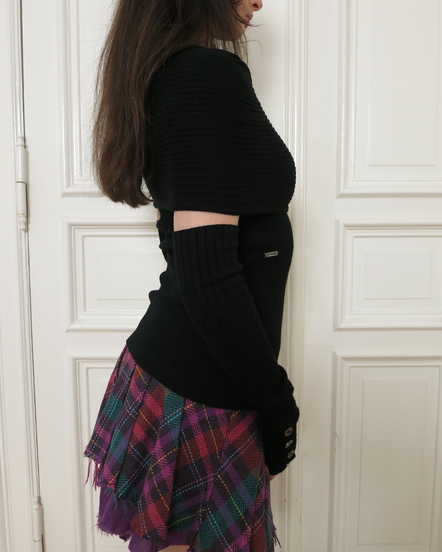 Knit top with matching arm warmers