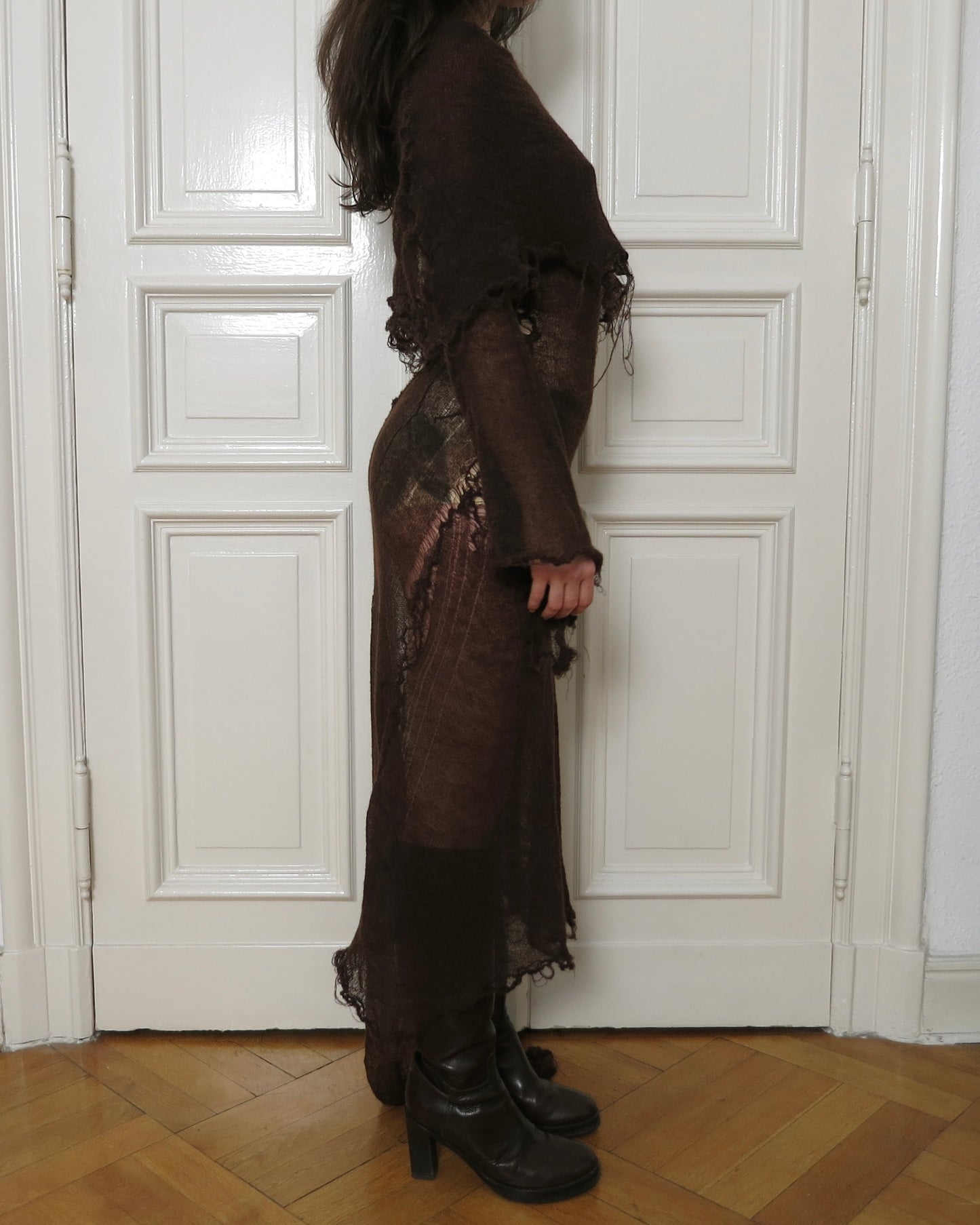 Monkcore mohair brown dress