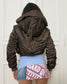 Baby Phat vintage bomber with gatherings and faux fur