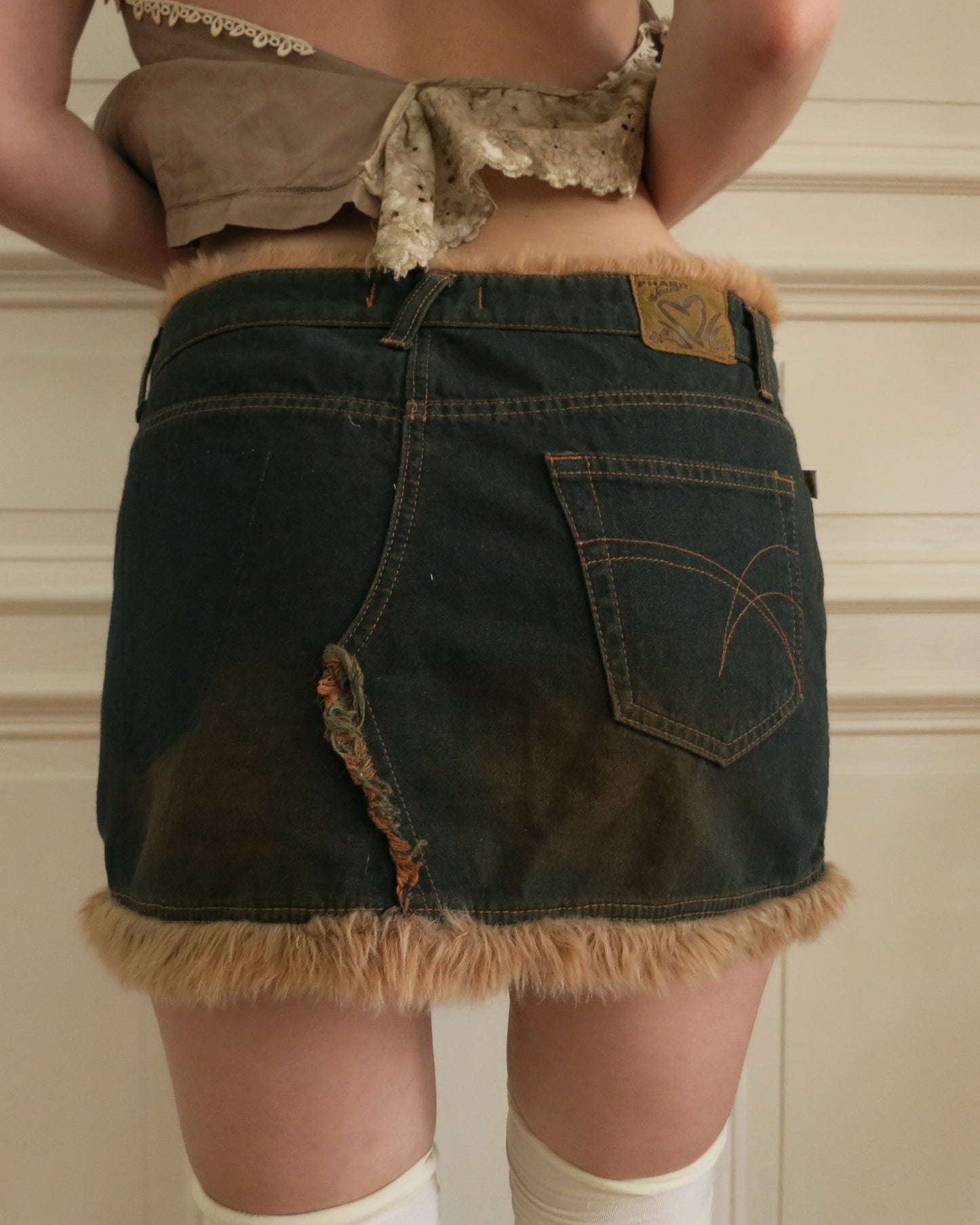 Furry mini skirt