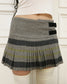 Pleated wool miniskirt