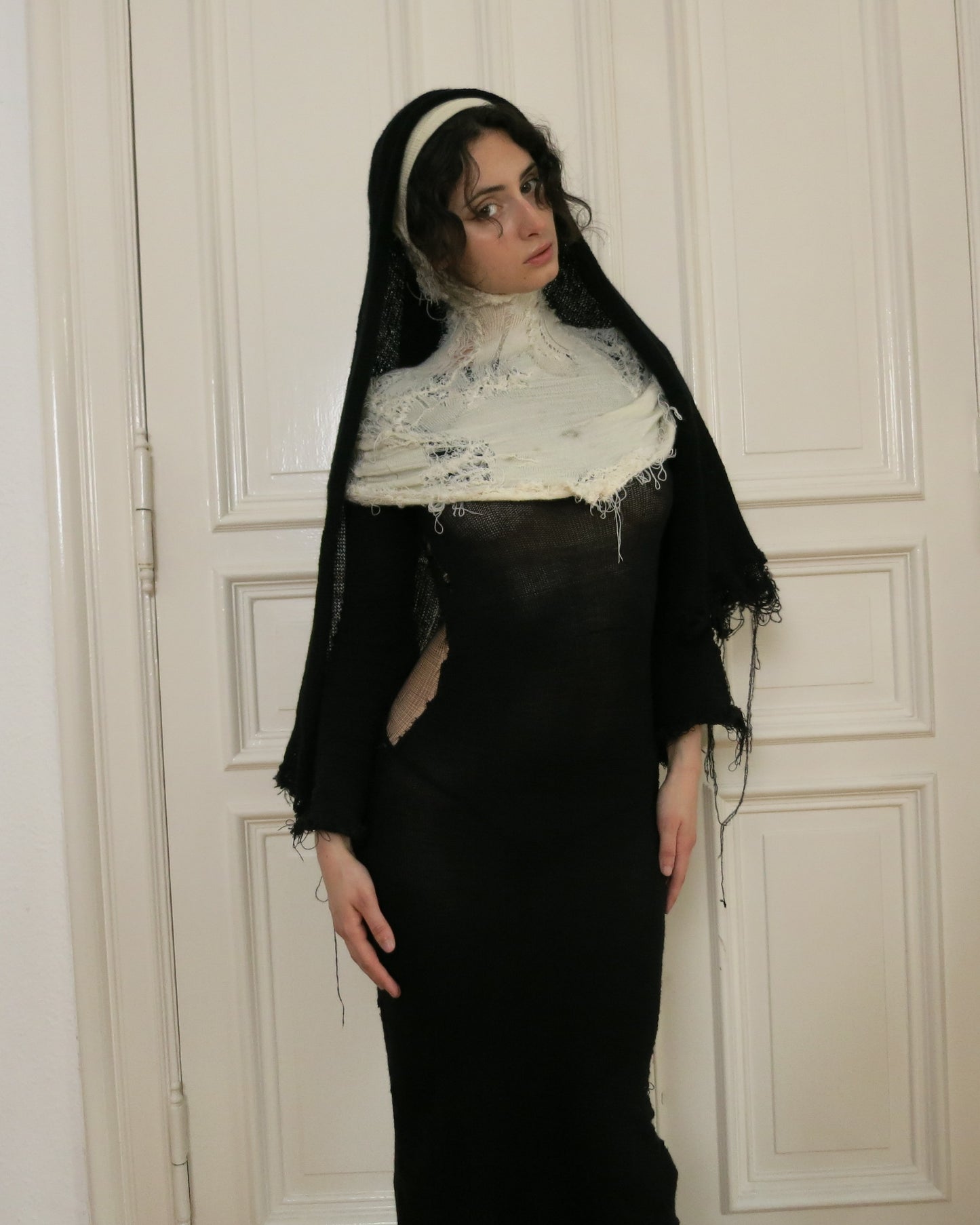 annina distressed nun dress