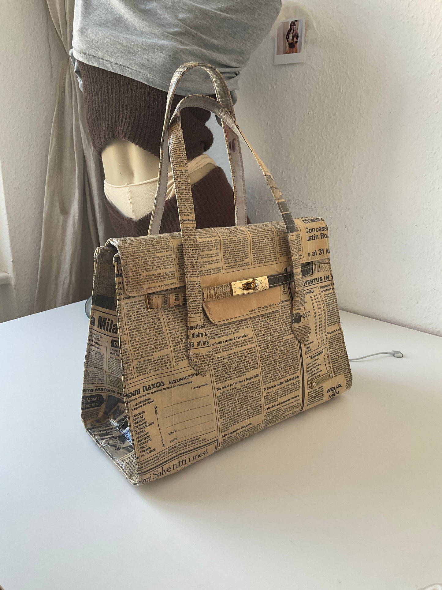 Newspaper birkin vibe purse