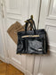 Black leather "birkin"