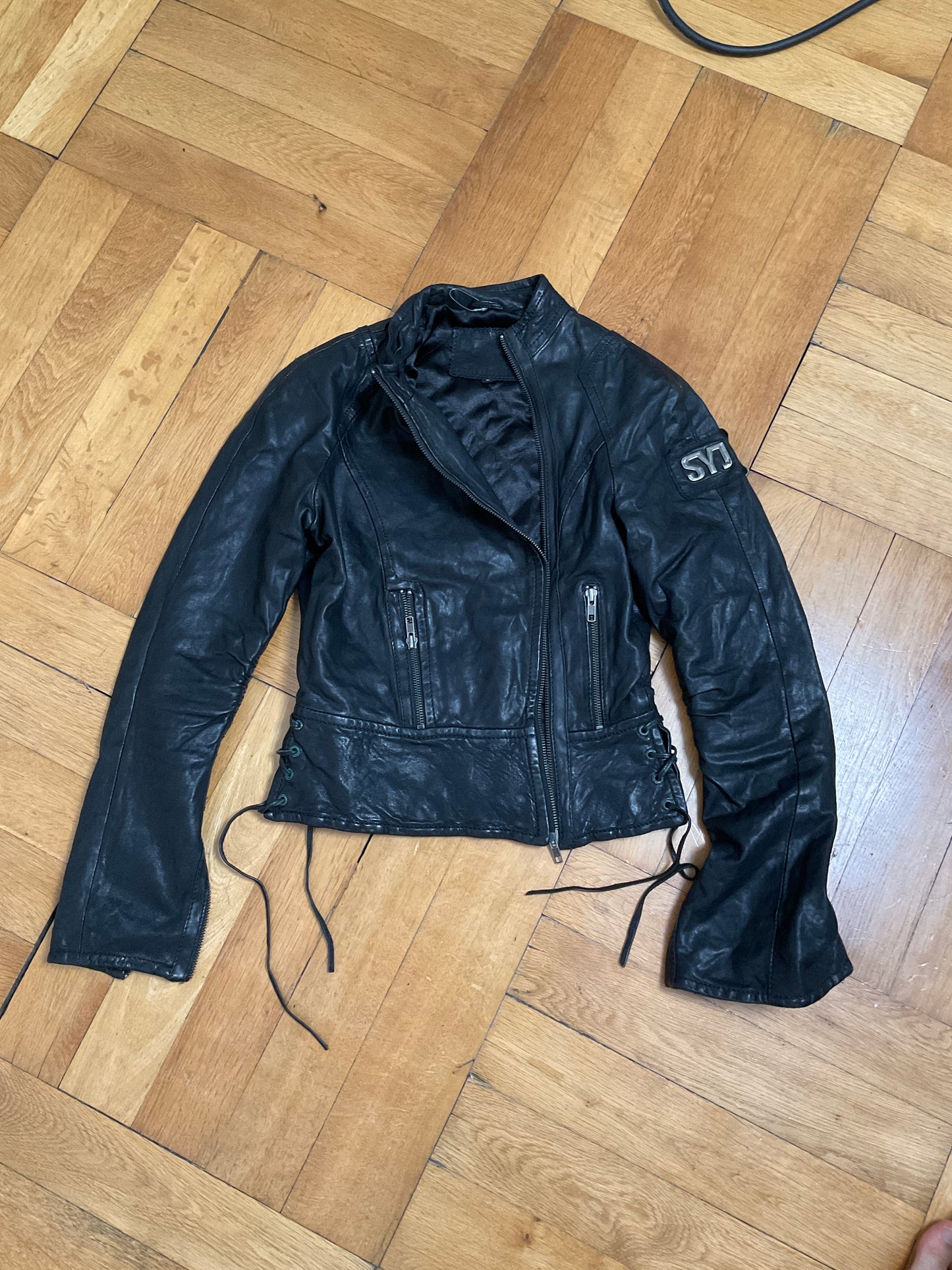 Black leather jacket