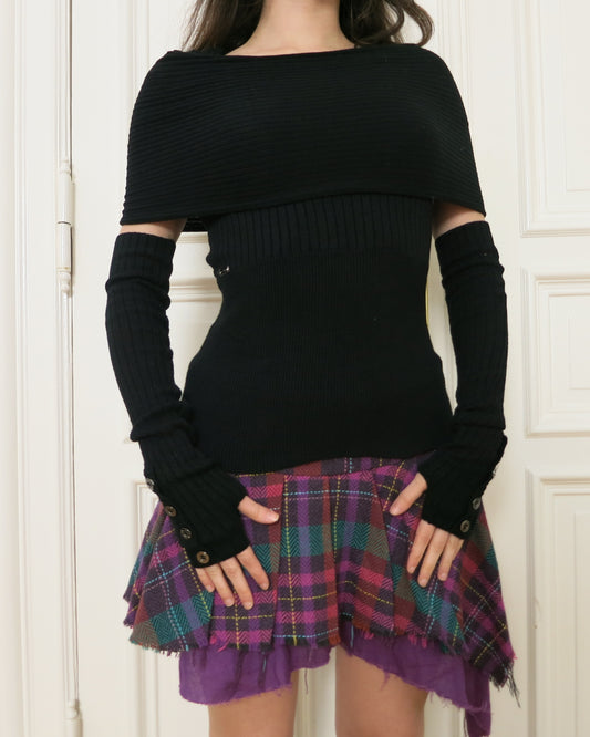 Knit top with matching arm warmers