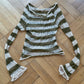 eithne ~ green and beige striped longsleeve