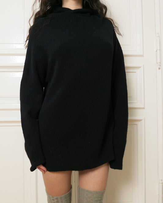 Zucca black wool hoodie