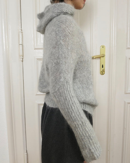 Knit mohair hoodie