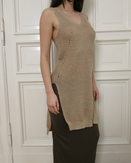 Knit linen vest
