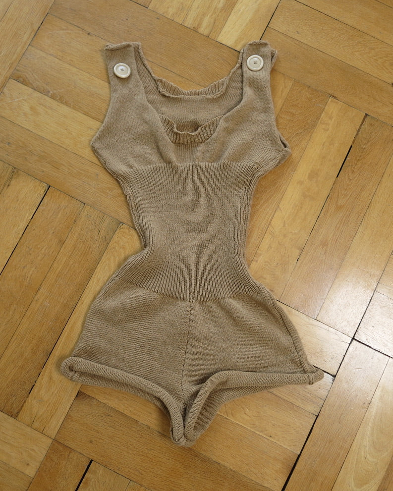 eithne padraigin ni bhraonain - beige knit onesie