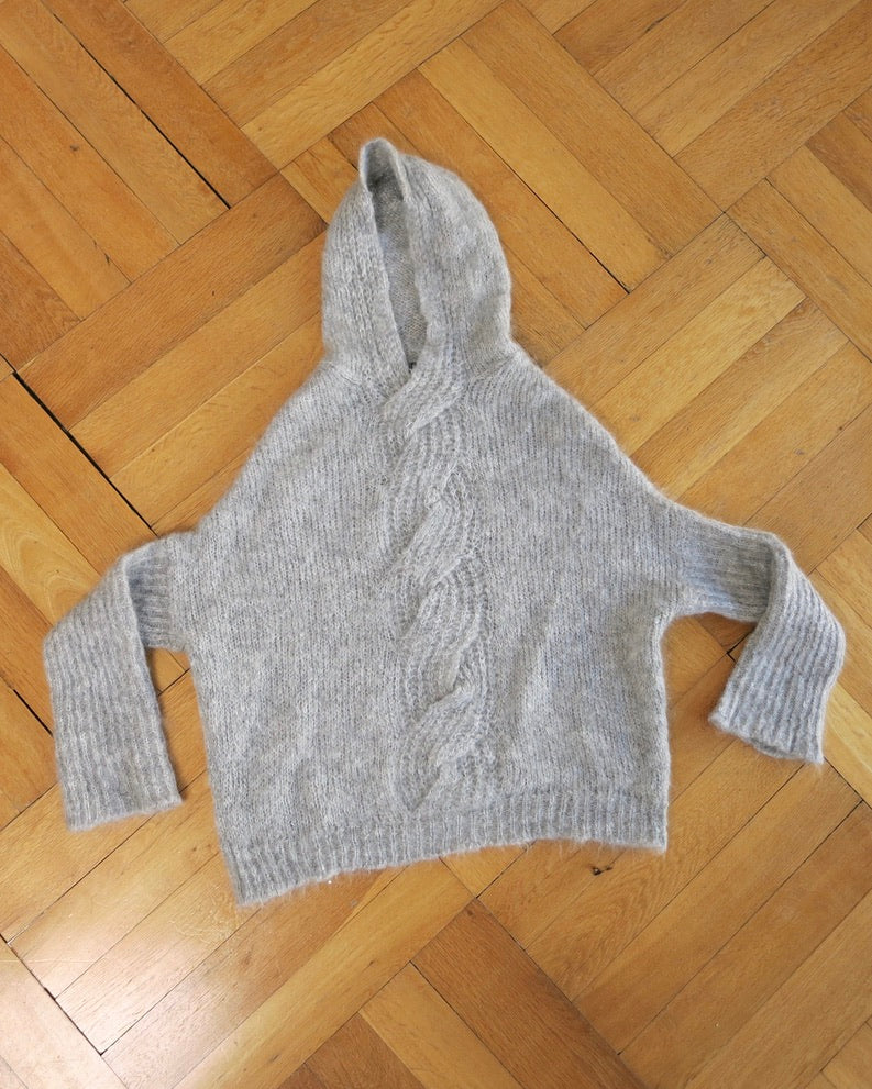 Knit mohair hoodie