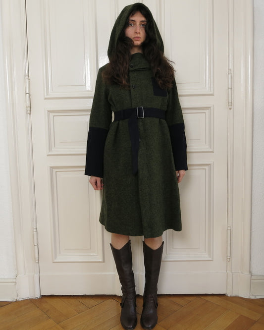 Hisui hooded wool coat