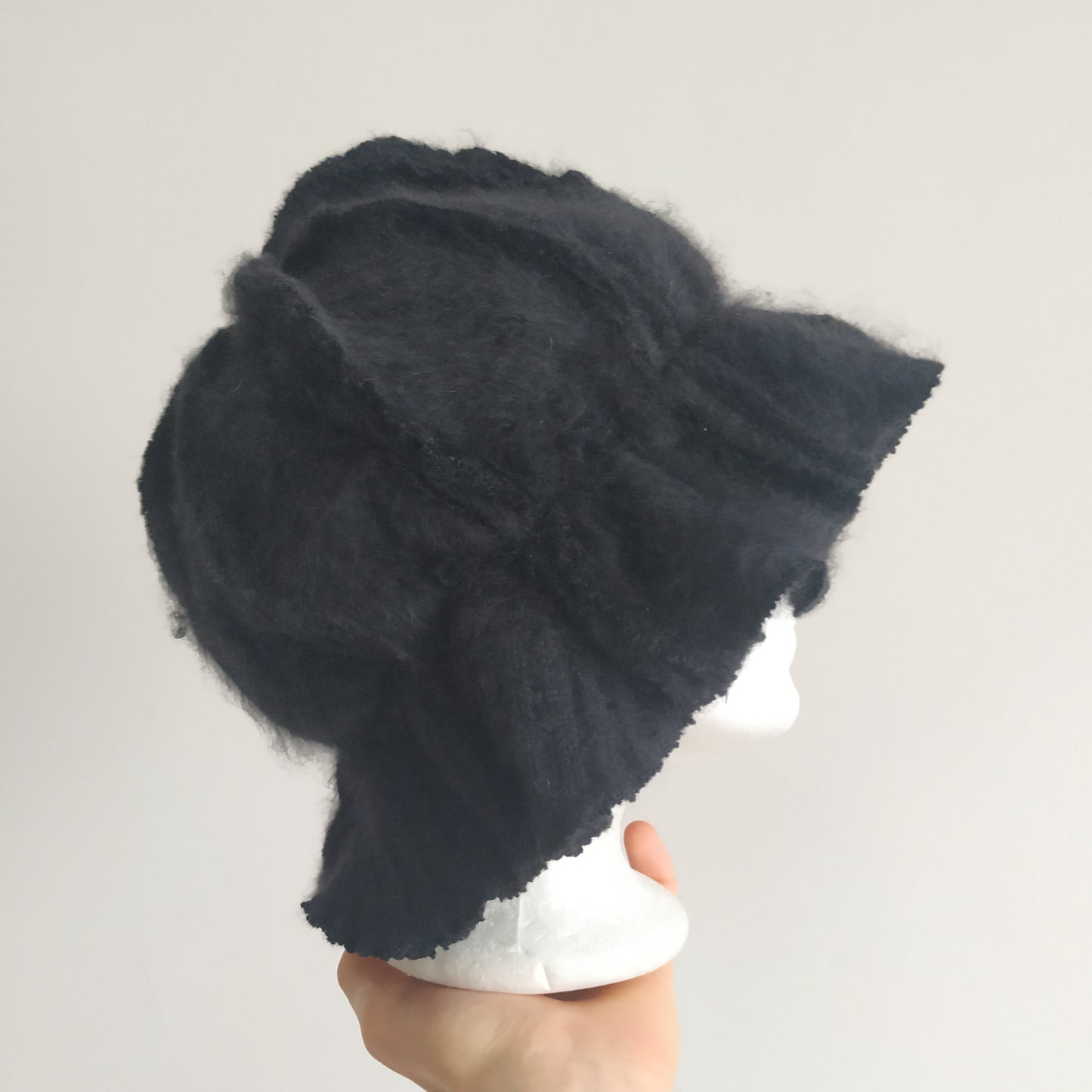 Oversized angora orchid bonnet