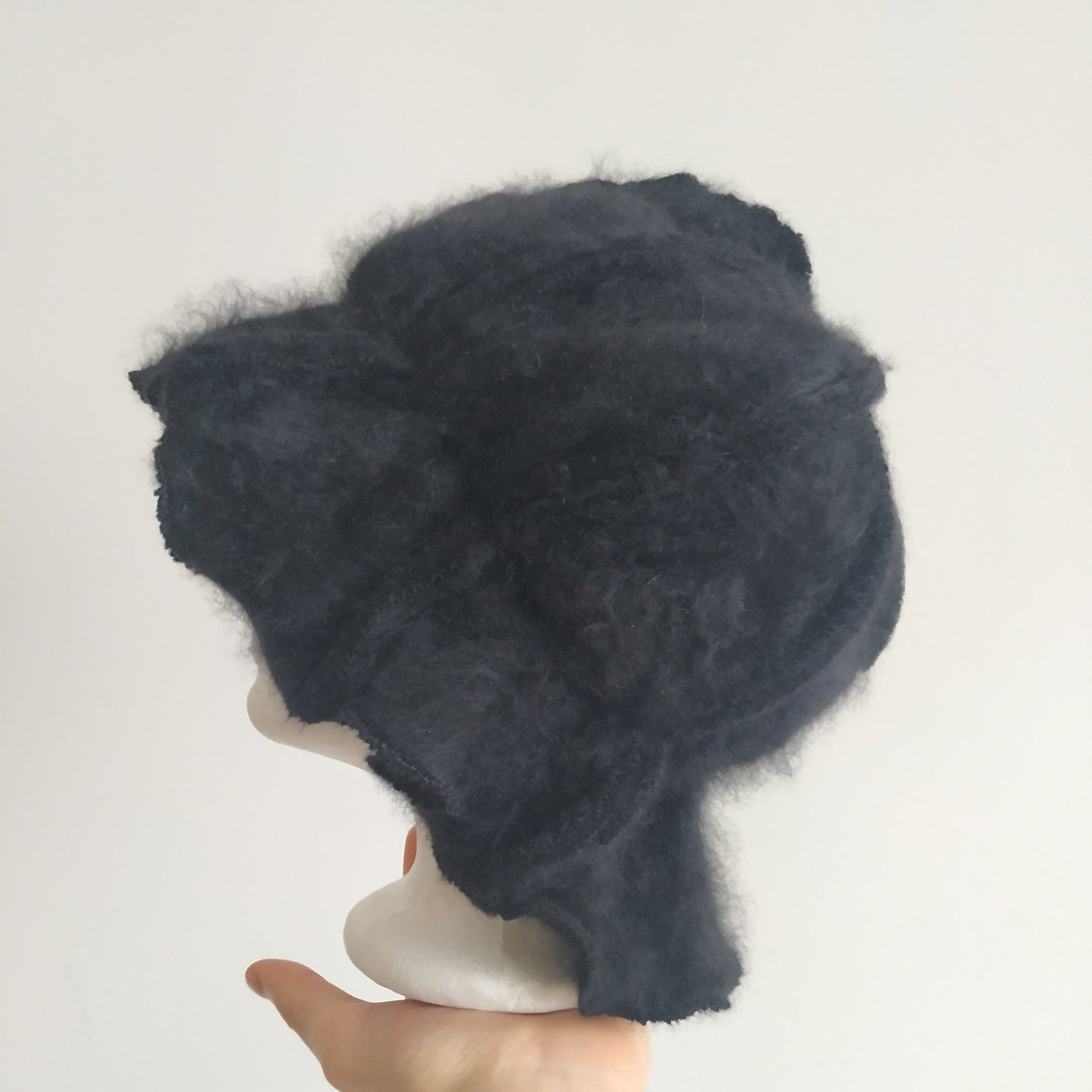 Oversized angora orchid bonnet