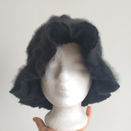 Oversized angora orchid bonnet