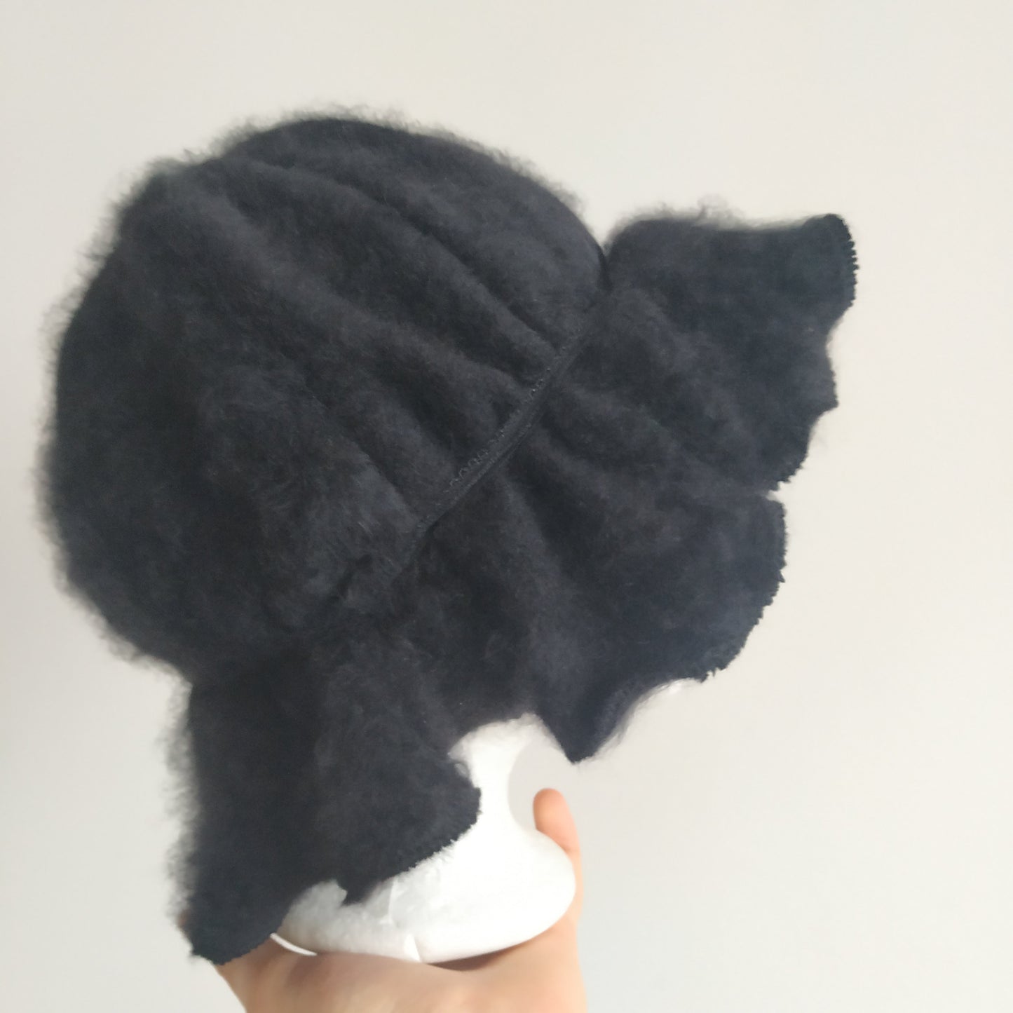 Oversized angora orchid bonnet