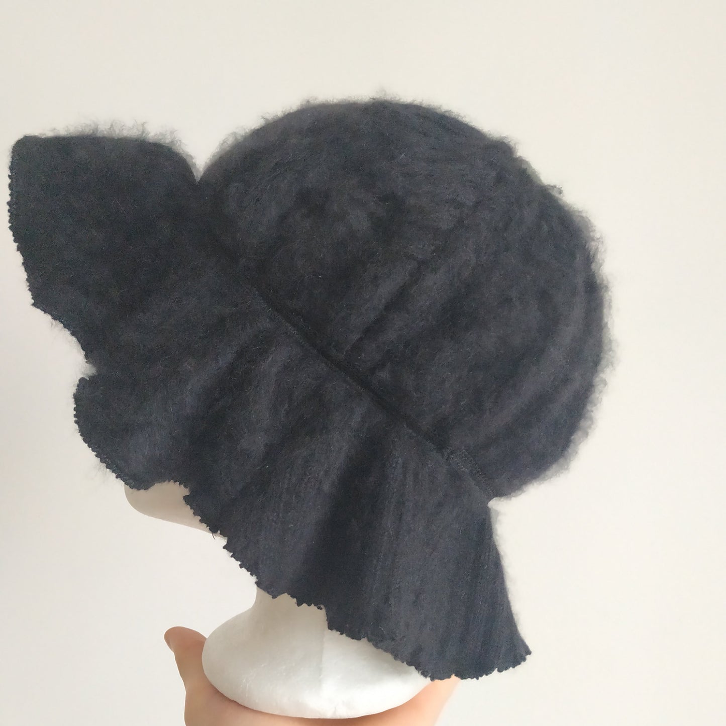 Oversized angora orchid bonnet