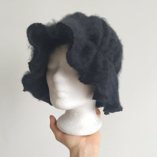 Oversized angora orchid bonnet