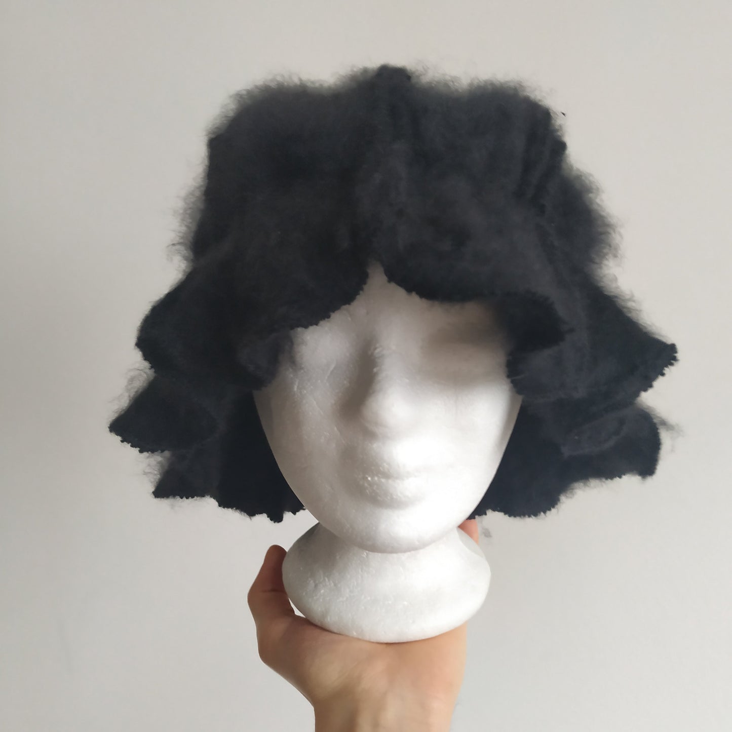 Oversized angora orchid bonnet