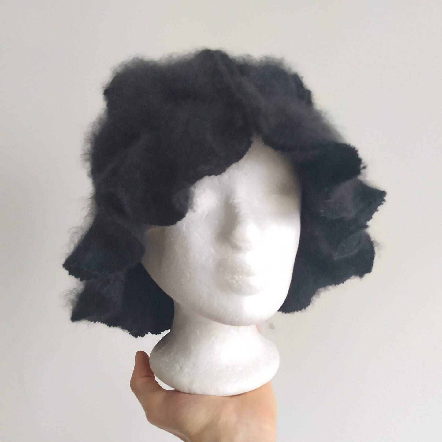 Oversized angora orchid bonnet