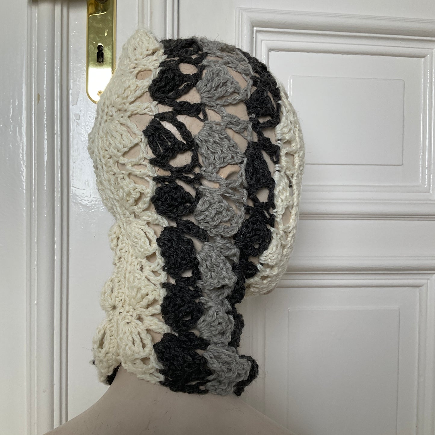 mođđe studio ~ cocoon 2 crochet balaclava in shades of grey