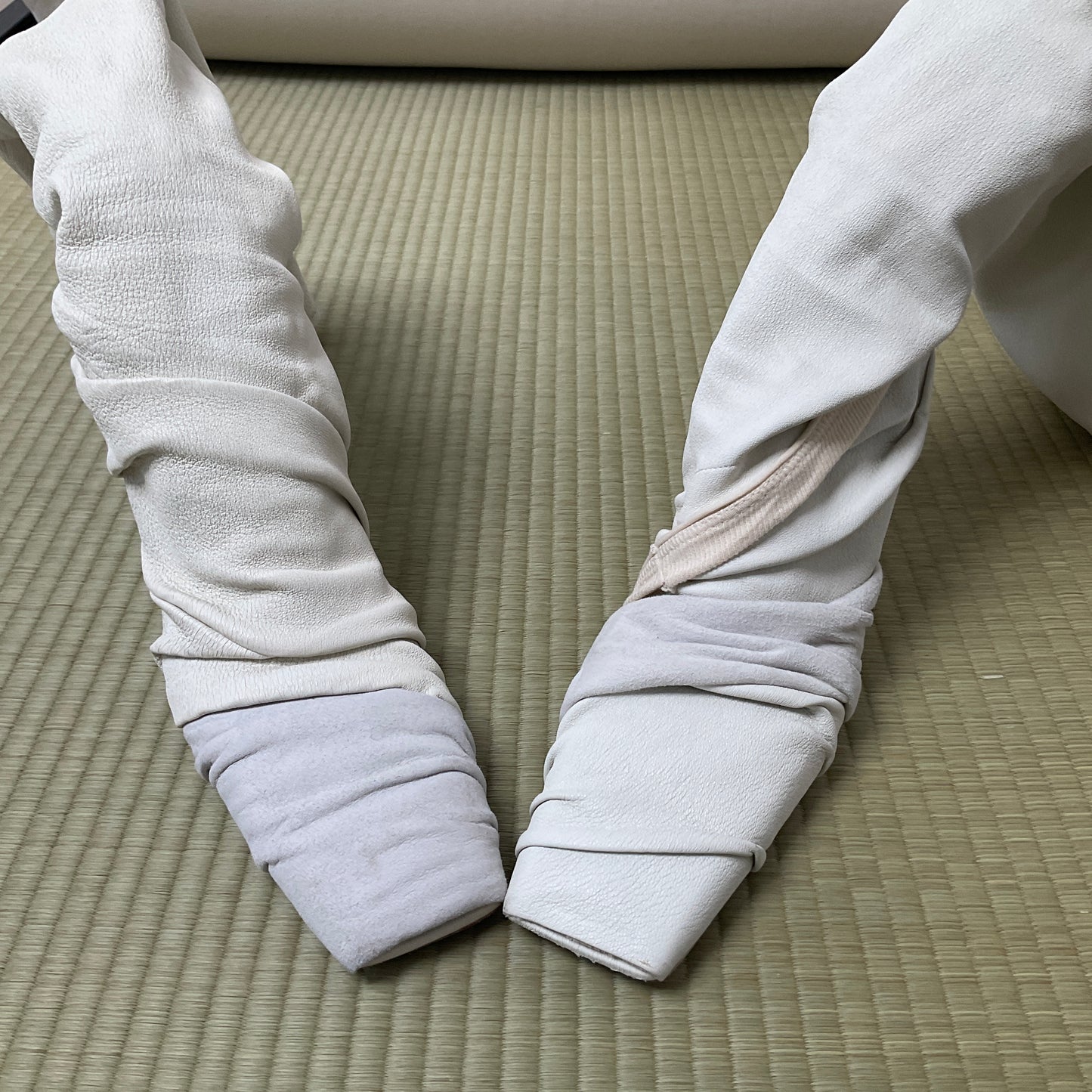 Rick Owens white leather sockboots