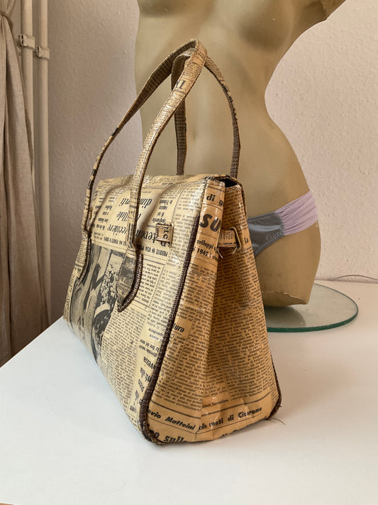 Newspaper birkin vibe purse