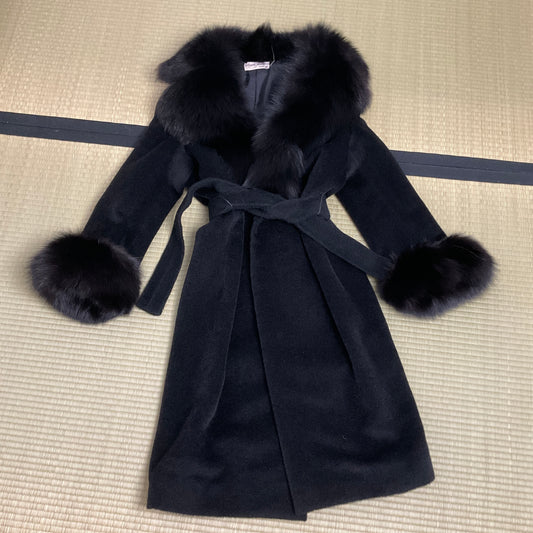 70s vintage black fur coat