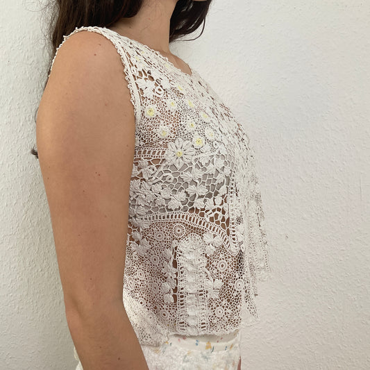 Handmade Italian lace top