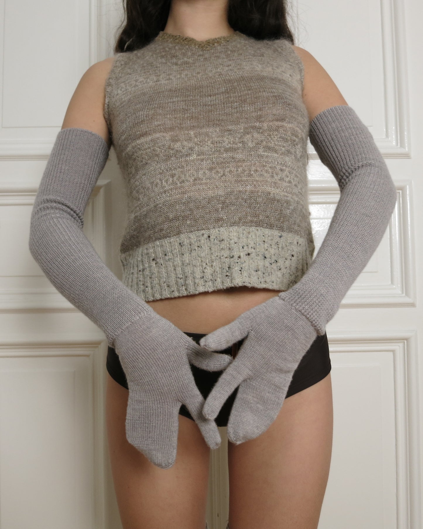 Margiela long knit tabi opera gloves