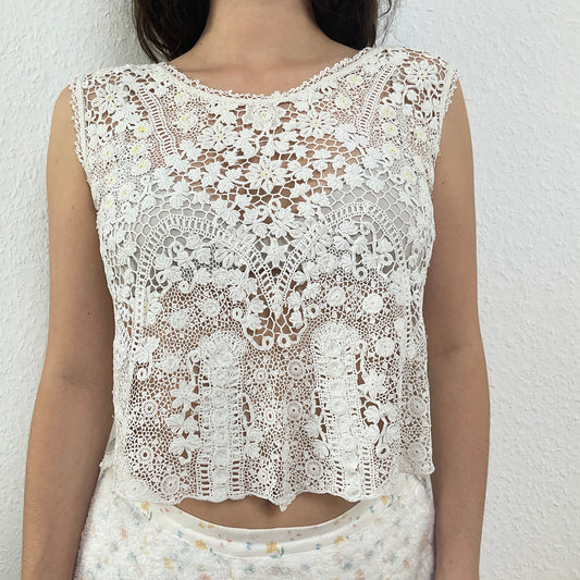 Handmade Italian lace top