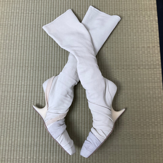 Rick Owens white leather sockboots