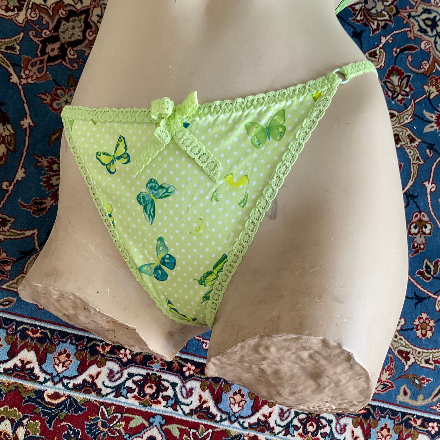 Green butterflies bra/panties set