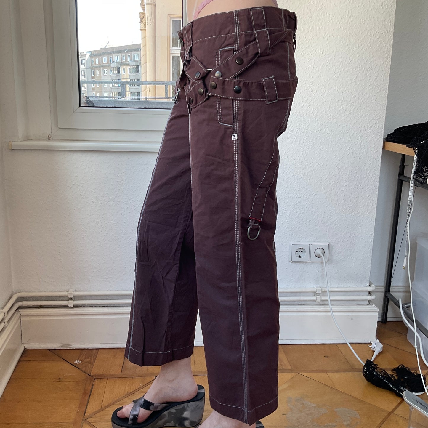 Purple pants with strings