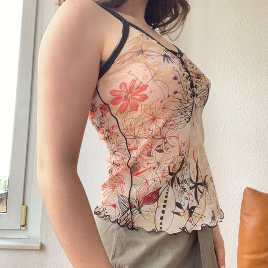 00s meshy flora top