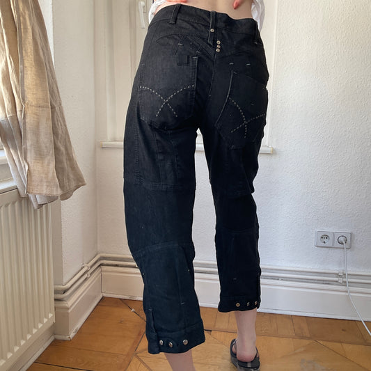 Deconstructed capri pants